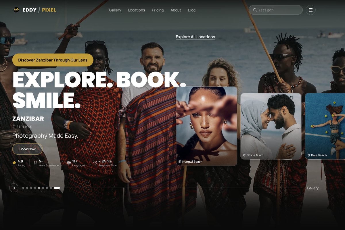 EddyPixel website home page